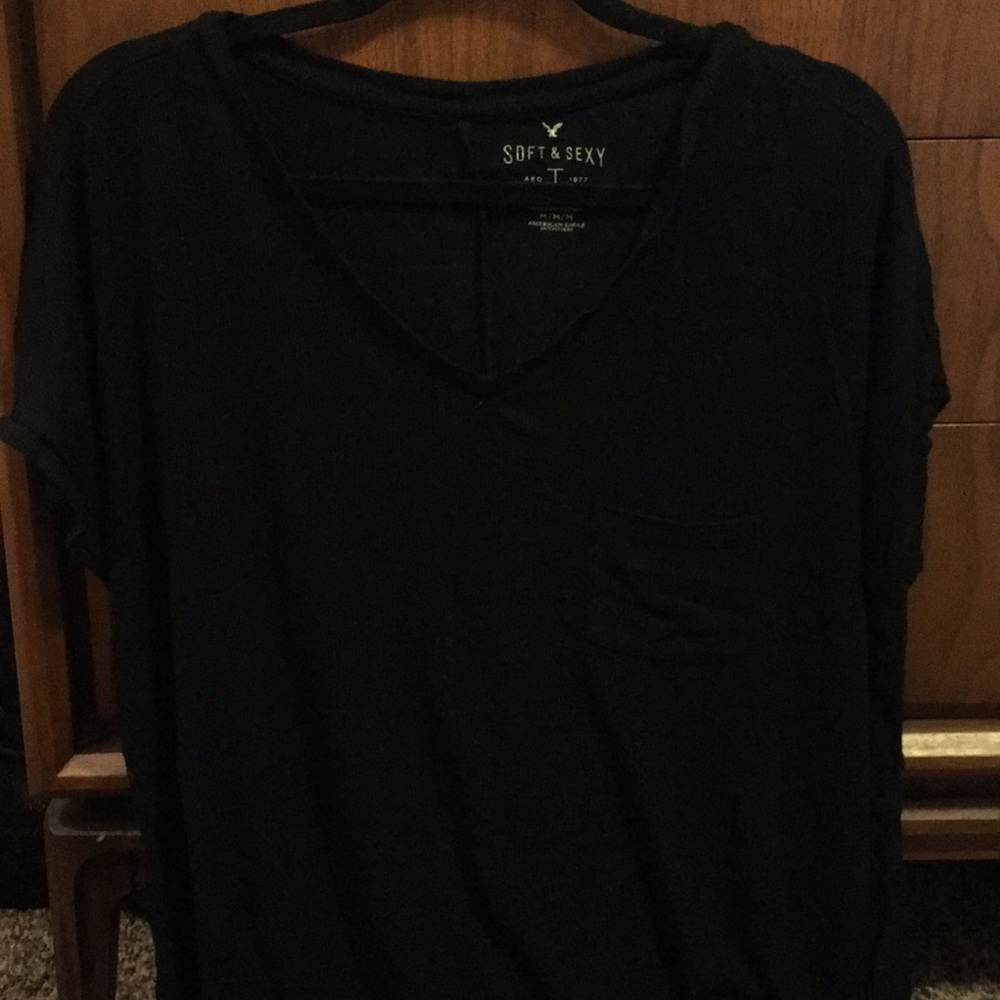 Soft and sexy black v-neck